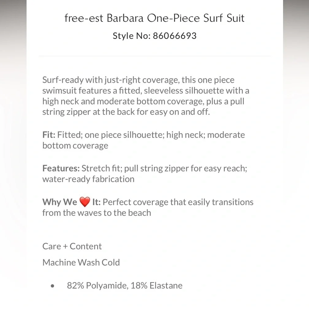 Free People x Beth Richard’s Barbara One-Piece Surf Suit Size Small NWT - Picture 3 of 14